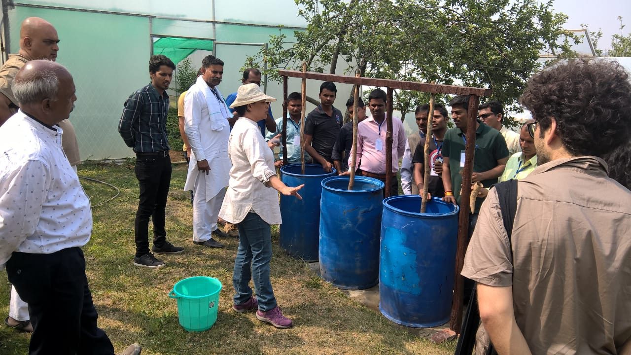 A field training session with a group of farmers